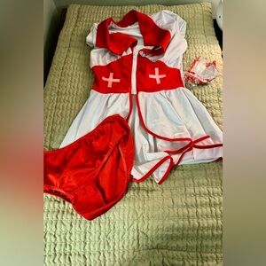 Adore Me nurse lingerie outfit. Size XS. Includes top, nurse mask, & panties.